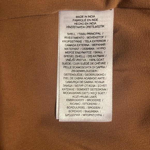 Lauren Ralph Lauren Embroidered Suede Pencil Skirt (Light Camel) Women's Skirt - Picture 5 of 5